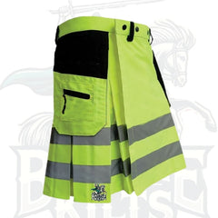 Men's Fluorescent Green Firefighter Kilt – High-Visibility Utility Kilt
