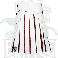 White and Wallace Tartan Utility Hybrid Kilt – Bold Heritage Meets Modern Utility