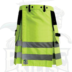 Men's Fluorescent Green Firefighter Kilt – High-Visibility Utility Kilt