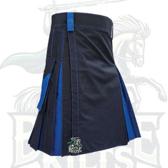 Modern Black and Blue Hybrid Utility Kilt – Premium Gothic & Alternative Wear