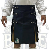 Hybrid Utility Kilt – Handmade Black & Khaki Kilt for Men | BattleOfKilts