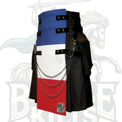 Patriotic Gothic French Flag Kilt – Handmade Utility Kilt