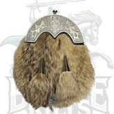 Men’s Scottish Full Dress Fur Sporran – 2 Tassels & Chain Belt – Battle of Kilts