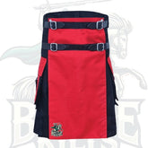 Black and Red Two-Tone Utility Kilt with Detachable Apron – Premium Hybrid Scottish-Inspired Wear