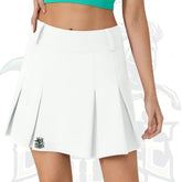 White High-Waisted 2-in-1 Pleated Golf Skirt with Pockets – Sporty & Stylish