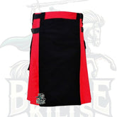 Black & Red Hybrid Kilt with Leather Straps – Premium Scottish-Inspired Utility Wear