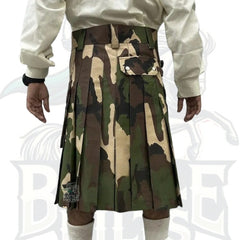 Camouflage Utility Kilt – Handmade Tactical Kilt for Men