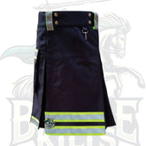 Black Firefighter Utility Kilt with Double Cargo Pockets