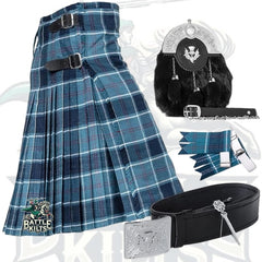 Battle Of Kilts Men’s Tartan Kilt Outfit – 6-Piece Scottish Set with Premium Accessories