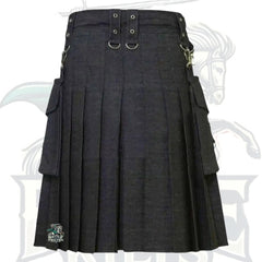 Black Denim Utility Kilt for Men – Modern Workwear