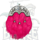 Pink Rabbit Fur Full Dress Sporran with Thistle Cantle & 3 Tassels – Battle of Kilts