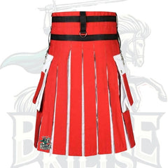 Swiss Flag Hybrid Utility Kilt – Handmade Patriotic Kilt for Men by Battle of Kilts