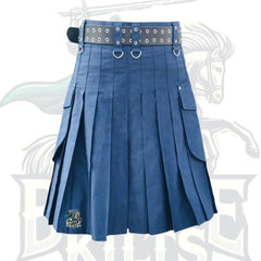 Navy Blue Utility Kilt with Belt – Durable & Stylish Modern Work Kilt