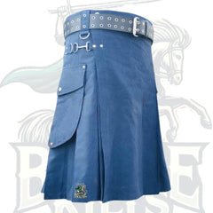 Navy Blue Utility Kilt with Belt – Durable & Stylish Modern Work Kilt