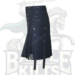 Modern Navy Blue Utility Kilt with Side Zip – Functional & Stylish Men’s Kilt