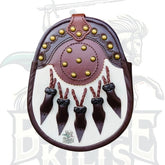 Scottish Handmade Real Brown Leather Full Dress Kilt Sporran with Chain by BattleOfKilts