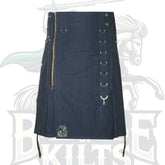 Modern Navy Blue Utility Kilt with Side Zip – Functional & Stylish Men’s Kilt