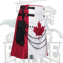 Canadian Flag Hybrid Kilt – Handmade Patriotic Utility Kilt