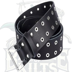 Premium Quality Double Prong Buckle Black Leather Kilt Belt | Battle of Kilts