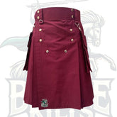 Modern Burgundy Utility Kilt – Stylish & Functional Scottish Work Kilt