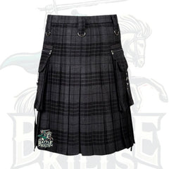 Battle of Kilts – Night Watch Punk Rave Tartan Utility Kilt