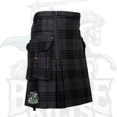 Battle of Kilts – Night Watch Punk Rave Tartan Utility Kilt