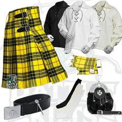 Battle Of Kilts Men’s Tartan Kilt Outfit – 8-Piece Scottish Set with Premium Accessories