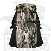 Urban Camo Gothic Utility Kilt with Black Cotton – Premium Gothic & Tactical Style Wear