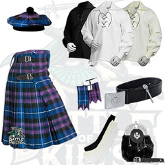 Battle Of Kilts Men’s Tartan Kilt Outfit – 9-Piece Scottish Set with Premium Accessories