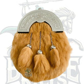 Brown Rabbit Fur Kilt Sporran with Chrome Cantle & 3 Matching Tassels – Battle of Kilts