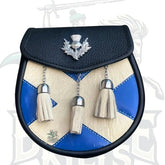 Traditional Scottish Scotland Flag Design Leather Kilt Sporran for Men by BattleOfKilts