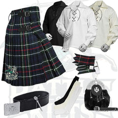 Battle Of Kilts Men’s Tartan Kilt Outfit – 8-Piece Scottish Set with Premium Accessories