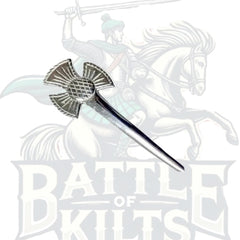 Chrome Celtic Design Scottish Kilt Pin | Battle of Kilts