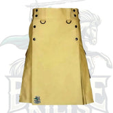 Khaki Utility Kilt with Multiple Pockets – Rugged & Functional Scottish Kilt