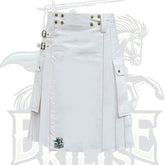 White Utility Kilt – Modern Functional Kilt with Pockets