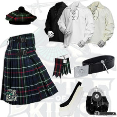 Battle Of Kilts Men’s Tartan Kilt Outfit – 9-Piece Scottish Set with Premium Accessories