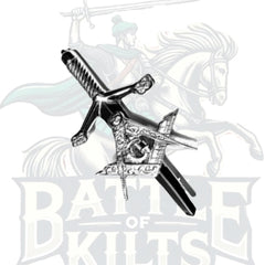 Celtic Design Chrome Claymore Sword Masonic Kilt Pin | Battle of Kilts