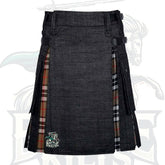 Black & Camel Thomson Tartan Hybrid Kilt – Premium Scottish-Inspired Utility Wear