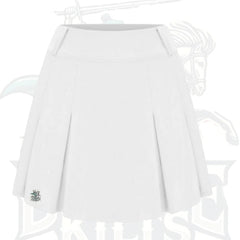 White High-Waisted 2-in-1 Pleated Golf Skirt with Pockets – Sporty & Stylish