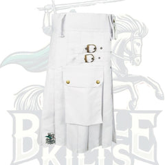 White Utility Kilt – Modern Functional Kilt with Pockets