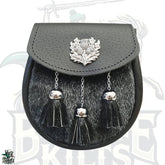 Semi Dress Sporran – Thistle Mount Black Seal Skin | Premium Highland Accessory by BattleOfKilts