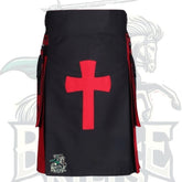 Men’s Black and Red Cross Utility Hybrid Kilt | Modern Scottish Design by BattleOfKilts