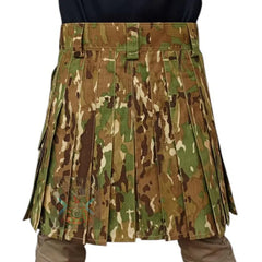 Premium Multicam Utility Kilt for Men – Tactical Combat Kilt with 4 Side Pockets