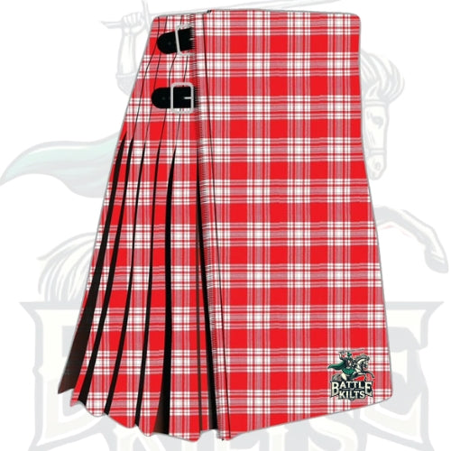 Menzies Red & White Modern Tartan Kilt – Premium Authentic Clan Kilt