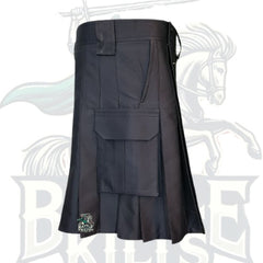 Duty Black Tactical Utility Kilt – Rugged & Functional Scottish Kilt