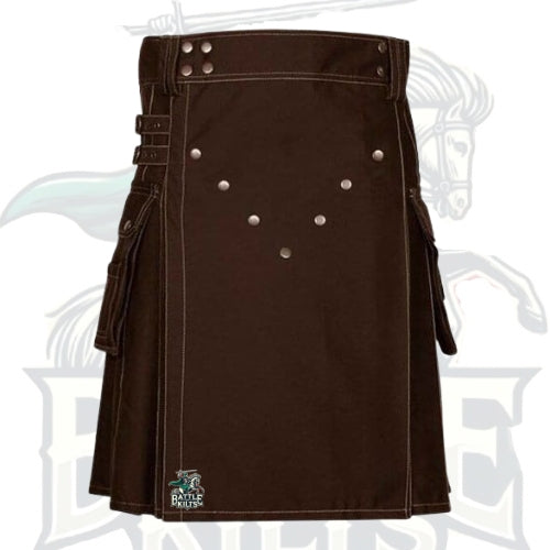 Brown Victory Utility Kilt – Durable & Stylish Scottish Kilt