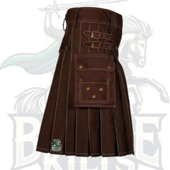 Brown Victory Utility Kilt – Durable & Stylish Scottish Kilt