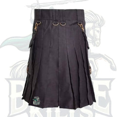 Black Deluxe Utility Kilt – Stylish & Functional Scottish Kilt