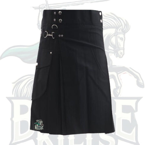 Black Cargo Kilt – Stylish & Functional Scottish Utility Kilt