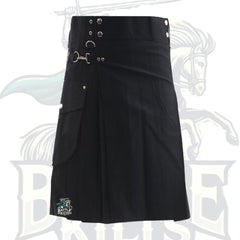 Black Cargo Kilt – Stylish & Functional Scottish Utility Kilt